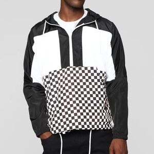 Beautiful Giant Hoodie mens Lightweight Windbreaker Outdoor Jacket L checkered